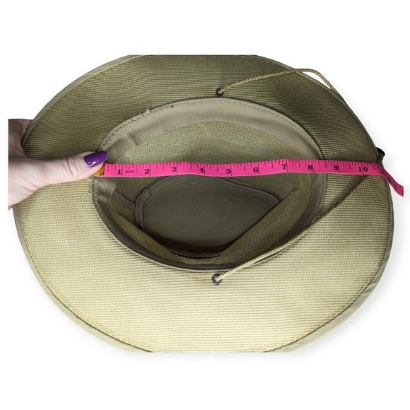 Men's Tan Netted Hat with Drawstring - Picture 9 of 10